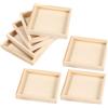 GARVALON 8 Vassoi in Legno per Puzzle Montessori, Organizer Portatile per Pezzi, Vassoi Impilabili per Giochi di Smistamento e Attività Familiari