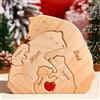 VEELU Festa Della Mamma Idee Regalo - Puzzle Personalizzato con Famiglia di Orsi in Legno con 2-7 Nomi - Personalizzata Regalo per La Famiglia Natale, Anniversario - Decorazione Casa