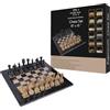 Marble Hives Set di scacchi di lusso, 38 cm, set di scacchi in marmo fatto a mano, 32 scacchi in marmo e 1 scacchiera in marmo con fondo in feltro attaccato, set di scacchi in marmo per adulti (nero e