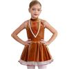 inhzoy Costume Cosplay da Biscotti di Pan di Zenzero di Natale Bambina Vestito Natalizio in Velluto Abito Tutù Danza Classica Ballerina Costume Festa di Natale Carnevale