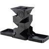 YlobdolY Torre di dadi pieghevole con doppio vassoio, portatile, stampa 3D, torre pieghevole per dadi DND per draghi e dungeon, giochi di ruolo da tavolo di D&D, nero
