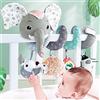 Generic Elefante Musica Morbida Carrozzina a Spirale Giocattoli per Neonati, Passeggino Lettino Giocattolo per la Coordinazione Occhio-Mano, Grigio/Rosa, 15,7x13,8x2, 1 Pz, Comfort da Viaggio