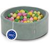 KiddyMoon Piscina 90X30cm/300 Palline In Schiuma Rotonda Morbida Per Bambini