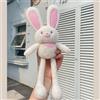 Generico Tira su il coniglio di peluche, il coniglietto di Pasqua elastico con le orecchie lunghe, il portachiavi del coniglietto morbido fatto a mano per gli zaini, i compleanni o i regali. (Bianco)