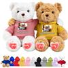 JABECODIFA Orsacchiotti personalizzati con foto testo, Hugging Teddy Bear Orsacchiotto personalizzato con vestiti regali per San Valentino Natale Compleanno 2 Pezzi, 26cm