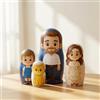 Smile lab Matrioska per Bambini Personalizzate con Foto Festa della Mamma Idee Regalo Nesting Dolls in Legno a 6 Persone Matrioska Russa Fino Regalo Donna Uomo Compleanno Regali Natale (Stile03)