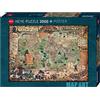 HEYE 29847 Pirate World Standard 2000 pezzi Map Art - Poster incluso, colore: Verde