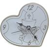 DLM Bomboniere DLM-A562 Bomboniera Utile Orologio in legno bianco e panna linea Cuore Calice Comunione con fiori e spighe di grano portafortuna cm 11x11x5 per Comunione Bambino Bambina