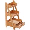 Odoria 1/12 Miniatura 3-Strato Ripiano Scaletta di Legna Accessori per Mobili di Casa Delle Bambole