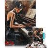 AITEXI Puzzle 1000 pezzi per adolescenti Ragazza che suona il pianoforte Per il divertimento in famiglia Migliorare l'amore tra le coppie 38x26cm