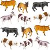 Baroni Toys Set 12 Animali Giocattolo in Plastica Realistici, Animali della Fattoria Assortiti max 15 cm, Compresi Mucca, Cane, Capra - Adatto a bambini sopra i 3 anni