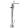 Rea - Rubinetto Indipendente Clark Chrome Miscelatore Vasca Con Doccetta In Ottone Per Bagno Caldo E Freddo Regolabile (Chrome) 28x16x92cm
