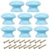 PATIKIL Manopole da 1-3/8 Pollici, 8pz Pomelli Rotondi per Cassetti e Cassettiere Maniglie Legno Pomelli per Cassetti Viti per Mobili da Cucina, Porta, Blu