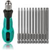 haierdidi Set di punte Torx T6-T40, 12 pezzi, lunghezza 100 mm, magnetiche Torx, set con T30 e manico, 1/4 pollici, codolo esagonale, utensili elettrici per avvitatore a batteria T20 T25
