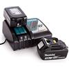 Makita Batterie originali BL1830B 18 V LXT 3.0 Ah con caricabatterie rapido Makita DC18RC originale