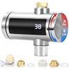 LIFEJXWEN Scaldabagno in acciaio inox, scaldabagno universale, rubinetto elettrico con indicatore di temperatura a LED, mini scaldacqua per rubinetto da cucina e lavandino