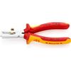 KNIPEX Pinza spelacavi con molla di apertura universale cromata isolati con manici rivestiti in materiale bicomponente, collaudati VDE 160, 11 06 160