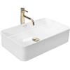 Rea Lavabo da Appoggio 55 Bianco Lavabo Bagno 560 x 355 x 145 mm Ceramica (Bianco)