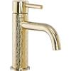 Rea - Lungo Lungo Art Gold Rubinetto Lavabo Basso Miscelatore Da Bagno In Ottone Miscelatore Monocomando Caldo E Freddo Regolabile (Oro) 15x5x16,5cm