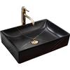 Rea - Lavabo Da Appoggio Lavabo Bagno Inga Black Marble Matt 510 X 345 X 120 mm Ceramica (Nero Opaco)