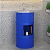 Cpaps Lavandino a Colonna Moderno in Ferro Battuto, Mobile da Bagno con Lavabo in Acciaio Inox, Lavandino su Piedistallo Freestanding Set con Rubinetto e Scarico (con contenitore,Blu)