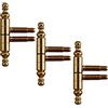 Gedotec cerniere da infilare camera porta cerniera misura 13 | cerniera decorativa ottone patinato | cerniera finestra due pezzi per porte interne | 3 pezzi - cerniere porta antica per porte in legno