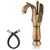 Cinwiny Rubinetto del cigno Rubinetto del lavandino del bagno in ottone antico bronzo a forma di cigno maniglia singola un foro alto lavabo rubinetto miscelatore ponte montaggio uccello rubinetto