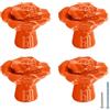 Cionyce 4 pomelli in ceramica vintage a forma di rosa, pomelli in ceramica arancione floreale con viti, maniglie floreali per cassettiera, armadio, armadio, bagno, comodini e cassetti
