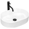 Rea - Lavabo Da Appoggio Nadia 50 Lavandino Bagno 500 X 375 X 140 mm Ceramica (Bianco)