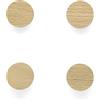 PLT Maniglie per mobili in legno di quercia non trattato, rotonde, per cassettiere, cassetti, porte, idea regalo (4,4 cm di diametro)