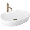 Rea - Lavabo Da Appoggio Cleo 61 White Matt Lavandino Bagno 605 X 415 X 140 mm Ceramica (Bianco Opaco)