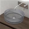 doporro Lavabo da Appoggio in Vetro Temperato Lavandino Bagno Rotondo 39 x 39 x 12 cm Grigio Lavello Design Artistico con Texture per WC Ospiti Minerva07