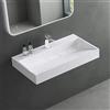 Mai & Mai Lavabo da Appoggio 70x46x11cm, Lavabo Bagno Sospeso in Minerale Fuso Lavandino Bagno da Appoggio con Piletta di Scarico, un Foro per Rubinetteria, Colossum19-700
