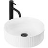 Rea - Lavabo Da Appoggio Delia Lavandino Bagno 360 X 360 X 110 mm In Ceramica (Bianco)