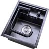 XDCXYD Lavello da cucina, lavello da bar nascosto per la casa, acciaio inox 304, rubinetto pieghevole, lavello per camper piccolo e medio con copertura (35 * 45cm)