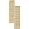 DecoMeister Porte a Lamelle in Legno 394x1700 mm Confezione da 2 - Porta Lamella Pino Massiccio - Anta per Armadio a Persiana Aperta - Frontali Mobili e Antine per Guardaroba - Legno Naturale Grezzo