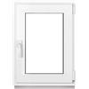 Framex Finestra in Plastica Bianca Larghezza x Altezza 60 x 75 cm (600 x 750 mm) Doppi Vetri (32 mm), Anta-Ribalta, Girevole DIN Destra - Premium
