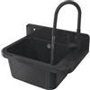 GRANITAN Lavandino da Esterno Moderno per Garage e Lavanderia - Lavatoio per Installazione Interna ed Esterna - Pilozzo da Esterno Giardino - 50x34x31 cm - (Nero + Rubinetto del Lavello FLEX)