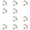 Emuca 1013207 Kit cerniera collo alto con scodellino Ø35mm 165° chiusura soft e basetta Euro con regolazione eccentrica, Set di 10