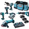 Makita Esclusiva Amazon: Makita DLX6104TX2 18 V Li-Ion LXT Combo Kit completo di 3 batterie da 5,0 Ah e caricatore a doppia porta fornito in una borsa per attrezzi LXT
