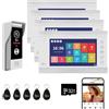 ANJIELO SMART Videocitofono, videocamera WiFi con monitor da 7 pollici, campanello cablato con 1080P, supporta l'ingresso della scheda e il rilevamento del movimento, audio bidirezionale (1 Campanello+4 Monitor)