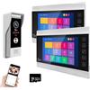 ANJIELO SMART Videocitofono con monitor da 7 pollici e telecamera 1080P, supporta lo sblocco a distanza, il rilevamento del movimento PIR, l'audio bidirezionale e altro ancora. (2 Monitor)