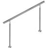 Aufun Corrimano in acciaio inox, 120 cm, ringhiere per scale interne ed esterne con 2 pali per scale, parapetto, balcone (120 cm, 0 barre trasversali)