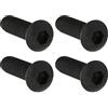 QUARKZMAN M6 Filetto 23mm Lungo Presa Cappuccio Vite x 4pz Metallo Acciaio Esagonale Testa Bullone per Arredamento Mobili Produzione Automotive, [Nero, Sinistro Mano]