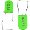 Generic 100 guarnizioni di sicurezza in plastica numerate, in filo metallico, monouso, a prova di manomissione, etichette per porte, armadi di accesso, contatori di utenza, verde