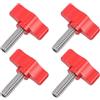 SHINEOFI 4 Pezzi Viti a Testa Zigrinata Filettate 1/4X20.4 Manopola ad Ala in Alluminio Rosso, Pomelli per Treppiede e Attrezzature Fotografiche, Impugnatura Ergonomica per Serraggio