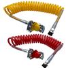 SERTPLAS M22 - Rullo ad aria compressa, tubo a chiocciola M22 con protezione antipiega giallo e rosso incl. testa frizione m22 rosso senza valvola, testa frizione m22 giallo senza valvola, per