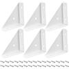 QUARKZMAN 6pz Staffe Angolari, 65x19x65mm Bretelle Acciaio Laminato a Freddo Uniscono Supporto con Viti per Bordo Letto Scrivania (Bianco)