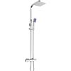 Frederimo Sistema doccia con termostato, 40 x 40 cm, da incasso, set doccia a pioggia, soffione in acciaio inox, asta per doccia, colonna doccia regolabile in altezza, set di colonna doccia