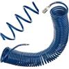 Stix Tubo per aria compressa SP-PE 15 m, tubo flessibile a spirale Ø 6,5/10 mm, tubo dell'aria in PE, pressione massima 10 bar, con protezione antipiega e attacco rapido, per garage e officina
